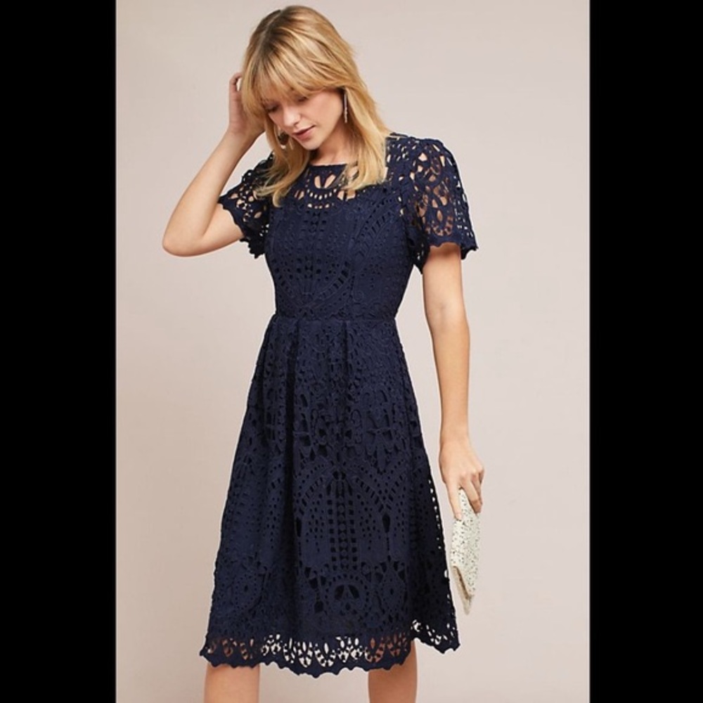 Navy blue eri + ali lace midi